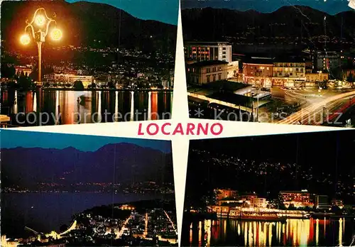 AK / Ansichtskarte Locarno Lago Maggiore Teilansichten bei Nacht