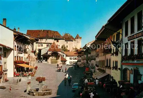 AK / Ansichtskarte Gruyeres FR Marktplatz Schloss Kat. Gruyeres