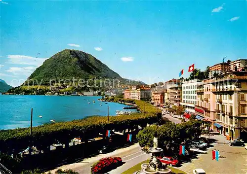 AK / Ansichtskarte Lugano Lago di Lugano Scorcio panoramico e Monte San Salvatore Luganersee