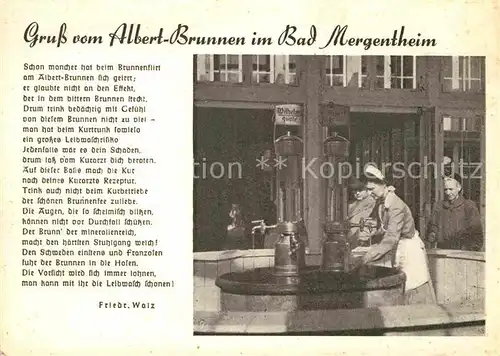 AK / Ansichtskarte Bad Mergentheim Albert Brunnen Kat. Bad Mergentheim