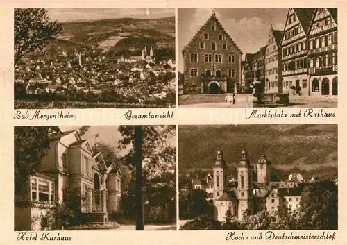 AK / Ansichtskarte Bad Mergentheim Gesamtansicht Hotel Kurhaus Hoch  und Deutschmeisterschloss %ma Kat. Bad Mergentheim