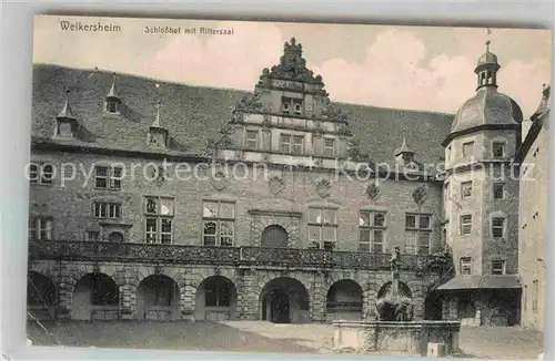 AK / Ansichtskarte Weikersheim Schlosshof mit Rittersaal Kat. Weikersheim