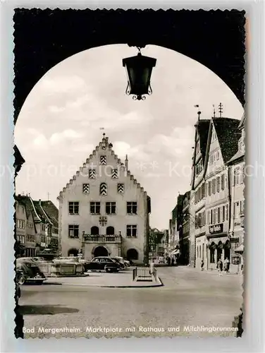 AK / Ansichtskarte Bad Mergentheim Marktplatz Rathaus Milchlingbrunnen Kat. Bad Mergentheim