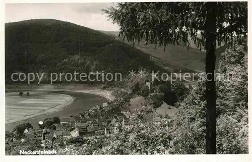 AK / Ansichtskarte Neckarsteinach Neckarpartie mit Vorderburg Mittelburg Hinterburg Burg Schwalbennest Kat. Neckarsteinach