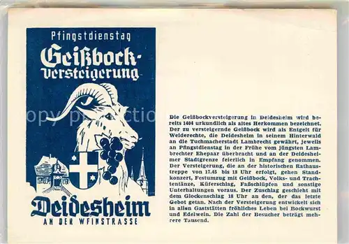 AK / Ansichtskarte Deidesheim Pfingstdienstag Geissbock Versteigerung Kat. Deidesheim