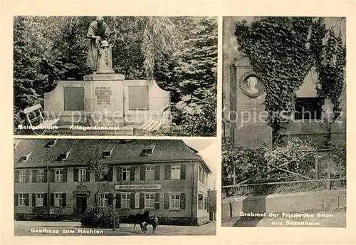 AK / Ansichtskarte Meissenheim Baden Gasthaus zum Hechten Kriegerdenkmal Grabmal Friederike Brion  Kat. Meissenheim