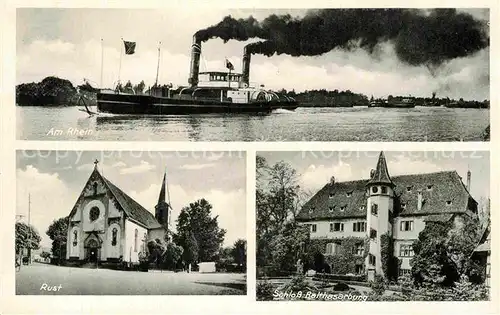 AK / Ansichtskarte Rust Ortenaukreis Kirche Rhein Schloss Balthasarburg Kat. Rust