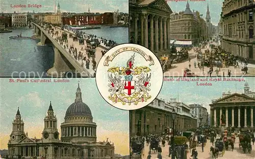 AK / Ansichtskarte London London Bridge St Pauls Cathedral Bank of England Royal Exchange Kat. City of London