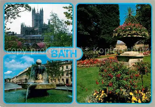 AK / Ansichtskarte Bath UK Kirche Brunnen Park Blumen Kat. Bath North East Somerset