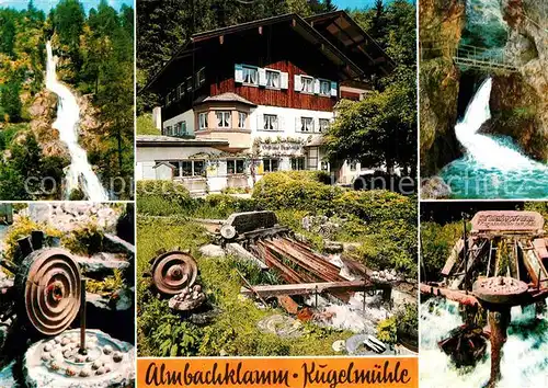 AK / Ansichtskarte Marktschellenberg Gasthaus Pension Kugelmuehle Almbachklamm Wasserfall Kat. Marktschellenberg