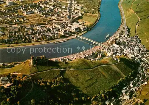 AK / Ansichtskarte Bernkastel Kues mit Jugendherberge Burgruine Landshut Fliegeraufnahme Kat. Bernkastel Kues