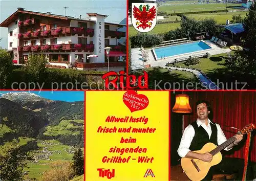 AK / Ansichtskarte Ried Tirol Hotel Restaurant Grillhof Hausmusik Swimming Pool Alpen