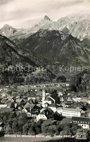 AK / Ansichtskarte Schruns Vorarlberg Panorama Blick gegen Zimba Montafon Kat. Schruns