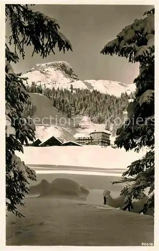 AK / Ansichtskarte Hirschegg Kleinwalsertal Vorarlberg Sporthotel Auenhuette Winterpanorama Alpen Kat. Mittelberg