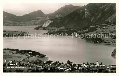 AK / Ansichtskarte St Wolfgang Salzkammergut Panorama Wolfgangsee Strobl St Gilgen Fliegeraufnahme Kat. St. Wolfgang im Salzkammergut