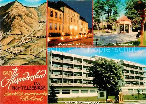 AK / Ansichtskarte Bad Alexandersbad Markgraefliches Schloss Luisenquelle Hotel Heilbad Fichtelgebirge Kat. Bad Alexandersbad