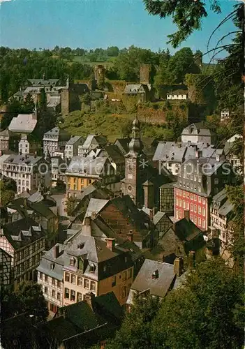 AK / Ansichtskarte Monschau Altstadt mit Kirche und Burg Kat. Monschau