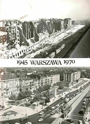 AK / Ansichtskarte Warszawa Aleje Jerozolimskie 1945 und 1970 Kat. Warschau Polen