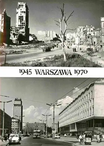 AK / Ansichtskarte Warszawa Plac Napoleona Plac Powstancow 1945 und 1970 Kat. Warschau Polen