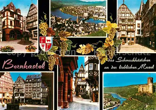 AK / Ansichtskarte Bernkastel Kues Altstadt Fachwerkhaeuser Weinberge Burg Mosel Kat. Bernkastel Kues