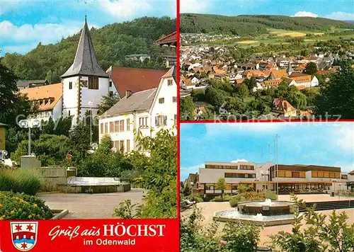 AK / Ansichtskarte Hoechst Odenwald Ortsmotiv mit Kirche Schule Panorama Kat. Hoechst i. Odw.