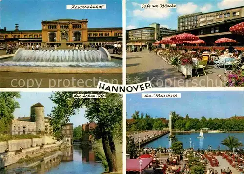AK / Ansichtskarte Hannover Hauptbahnhof Cafe am Kroepcke Maschsee Hohes Ufer Kat. Hannover