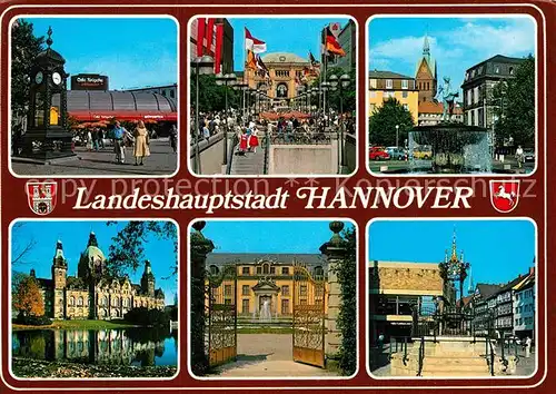 AK / Ansichtskarte Hannover Teilansichten Landeshauptstadt Cafe Kroepcke Bahnhof Brunnen Schloss Kat. Hannover