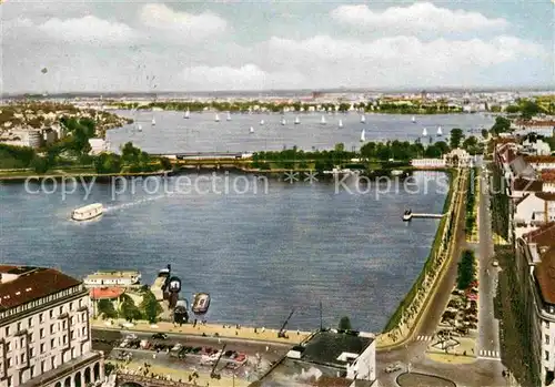 AK / Ansichtskarte Hamburg Binnen und Aussenalster mit Lombardsbruecken und Ballindamm Kat. Hamburg