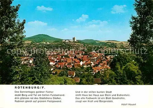 AK / Ansichtskarte Rotenburg Fulda Panorama Luftkurort Gedicht Adolf Hauert Kat. Rotenburg a.d. Fulda