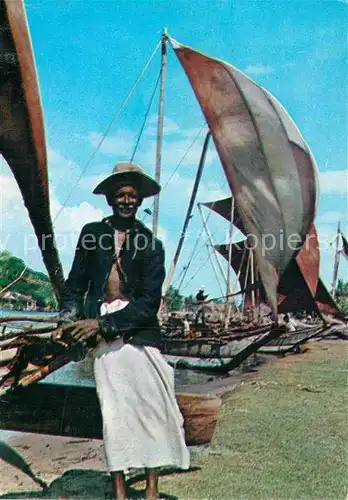 AK / Ansichtskarte Negombo Fisherman with fishing boats Kat. Sri Lanka