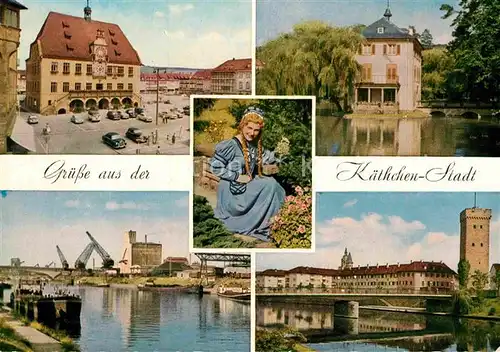 AK / Ansichtskarte Heilbronn Neckar Rathaus Trappenseeschloesschen Kaethchen von Heilbrunn Hafen Neckarpartie Kat. Heilbronn