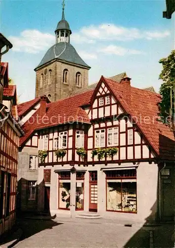 AK / Ansichtskarte Tecklenburg Altstadt Kirchturm Fachwerkhaus Kat. Tecklenburg