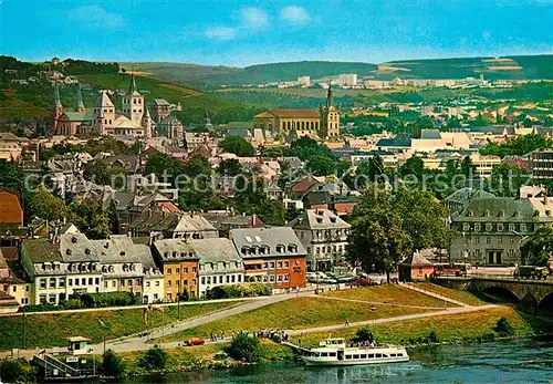 AK / Ansichtskarte Trier Stadtpanorama Blick uebe die Mosel Kat. Trier