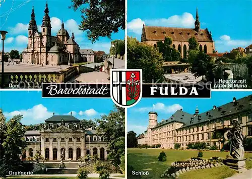 AK / Ansichtskarte Fulda Dom Heertor mit Abtei St Maria Schloss Orangerie Barockstadt Kat. Fulda