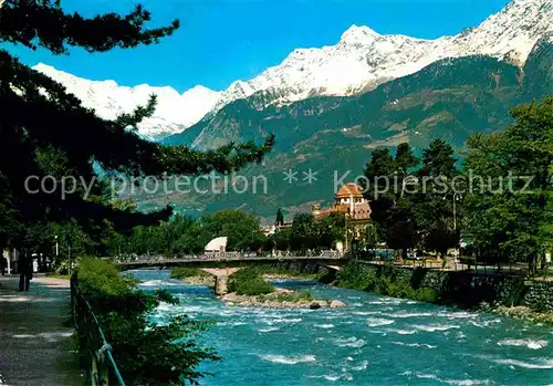 AK / Ansichtskarte Meran Merano Kurhaus mit Passer Bruecke Alpen