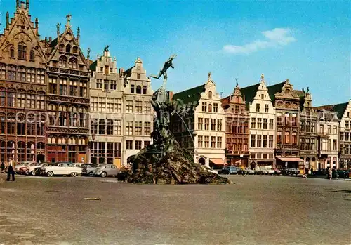 AK / Ansichtskarte Antwerpen Anvers Maisons des corporations et le Brabo Kat. 