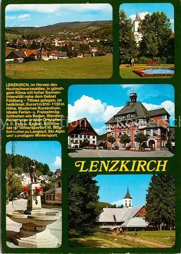 AK / Ansichtskarte Lenzkirch Panorama Heilklimatischer Kurort Park Brunnen Innenstadt Kirchturm Kat. Lenzkirch
