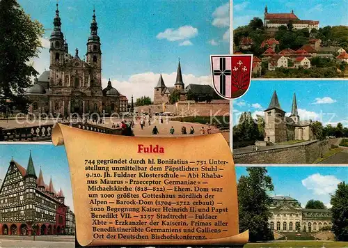 AK / Ansichtskarte Fulda Platz Kirche Schloss Stadtmauer Fachwerkhaus Geschichte Kat. Fulda