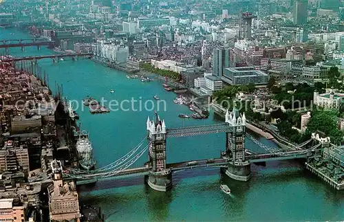 AK / Ansichtskarte London Aerial view of Tower Bridge Thames City Kat. City of London