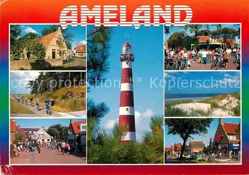 AK / Ansichtskarte Ameland Teilansichten Radfahren Promenade Duehnen Leuchtturm Kat. Niederlande