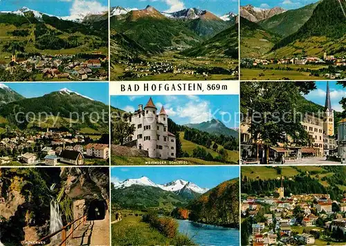 AK / Ansichtskarte Bad Hofgastein Panorama Alpen Weitmoser Schloessl Hoehenweg Wasserfall Kat. Bad Hofgastein