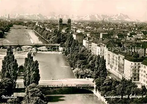 AK / Ansichtskarte Muenchen Isarpartie mit Gebirge Kat. Muenchen