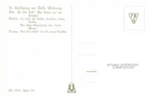 AK / Ansichtskarte Tell Wilhelm Huldigung vor Tells Wohnung Otto Peter Nr. 3909 Serie 158 Kat. Persoenlichkeiten