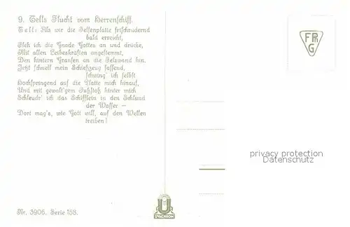AK / Ansichtskarte Tell Wilhelm Tells Flucht vom Herrenschiff Otto Peter Nr. 3906 Serie 158  Kat. Persoenlichkeiten