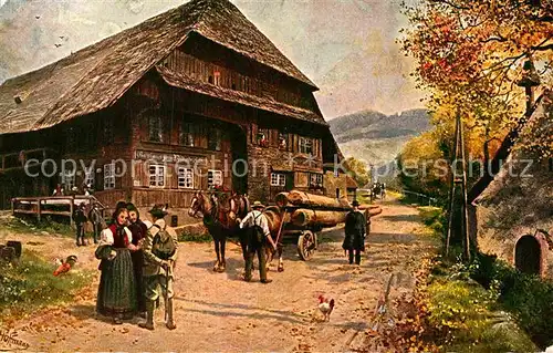 AK / Ansichtskarte Hoffmann Heinrich Gasthaus zum Himmelreich Eingang ins Hoellental  Kat. Kuenstlerkarte
