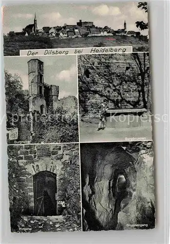 AK / Ansichtskarte Dilsberg Ortsansicht Burgruine Burgbrunnen Eingang Brunnengang Kat. Neckargemuend