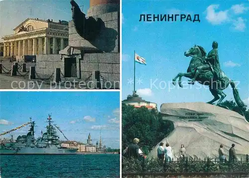 AK / Ansichtskarte St Petersburg Leningrad Pert I Denkmal Aurora Boerse 