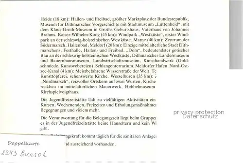 AK / Ansichtskarte Bunsoh Dithmarschen Jugendfreizeitstaette Bunsoh  Kat. Bunsoh