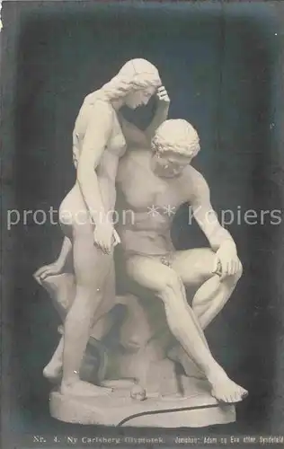 AK / Ansichtskarte Skulpturen Adam og Eva efter Syndefald Jerichau Ny Carlsberg Glyptotek Kat. Skulpturen