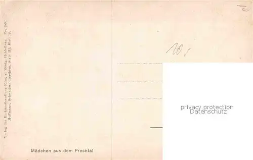 AK / Ansichtskarte Hoffmann Heinrich Maedchen aus dem Prechtal Kat. Kuenstlerkarte